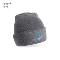 Beanie bedruckt, HRG Moers, Logo mit weißem Umriss