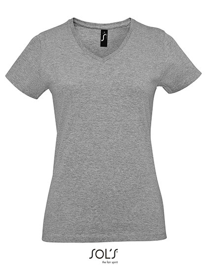 Sols Imperial V-Neck Women T-Shirt, grey melange, Größe L