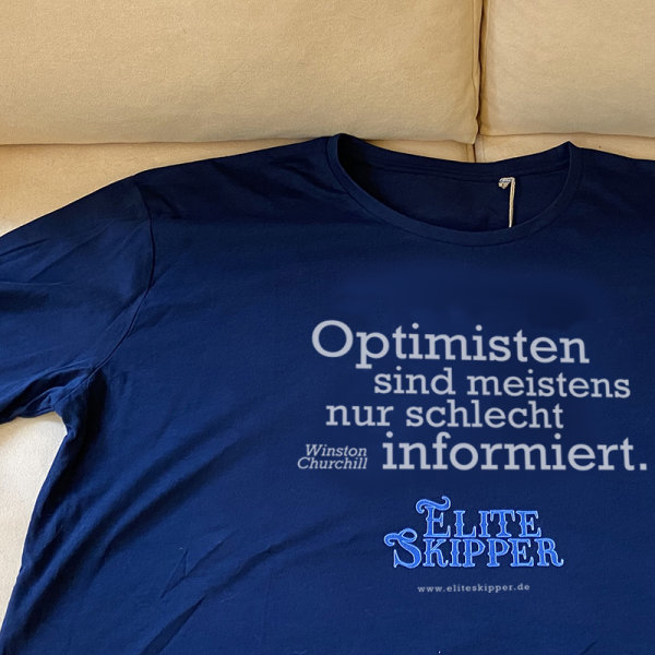 T-Shirt navy "Optimisten..."